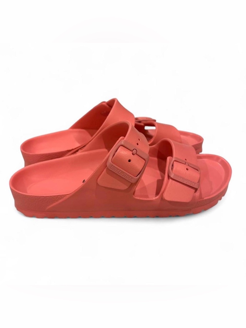 Birkenstock Arizona EVA Coral Peach Adjustable Buckle Sandal Sz 42 Wmn 10 Men 8